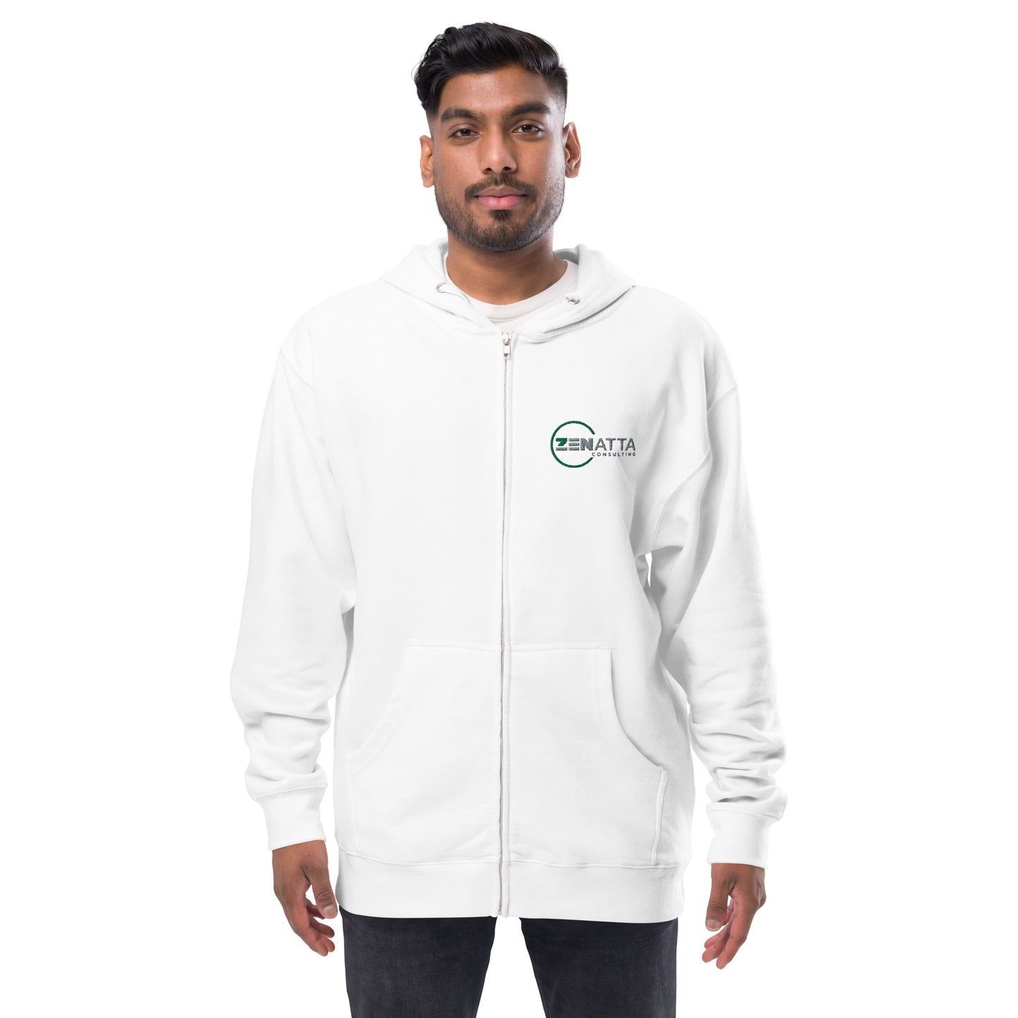 Embroidered Unisex Fleece Zip-up Hoodie